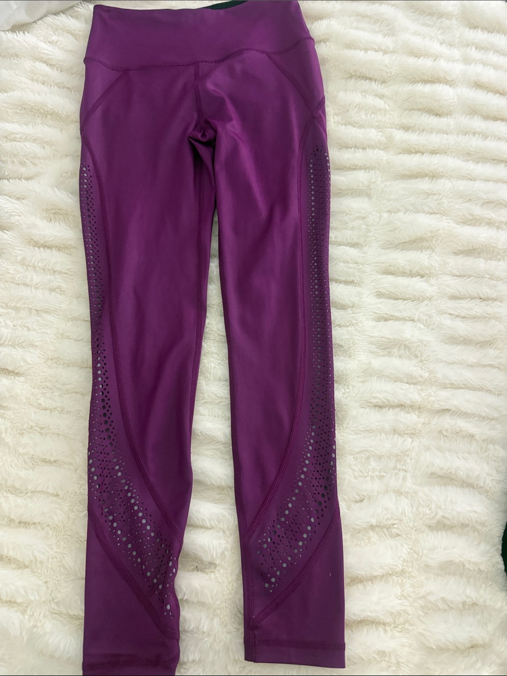 Victoria's Secret Girls' Plum Purple Laser-Cut Leggings